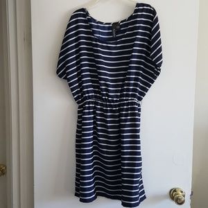 Navy and white dress